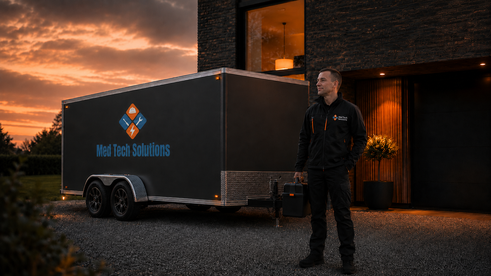 Med Tech Solutions monteur bij technische servicewagen