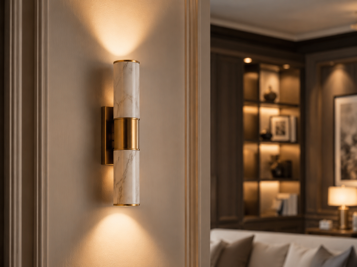 Wandverlichting in woonkamer
