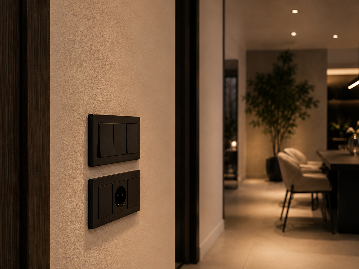 Design schakelmateriaal geplaatst