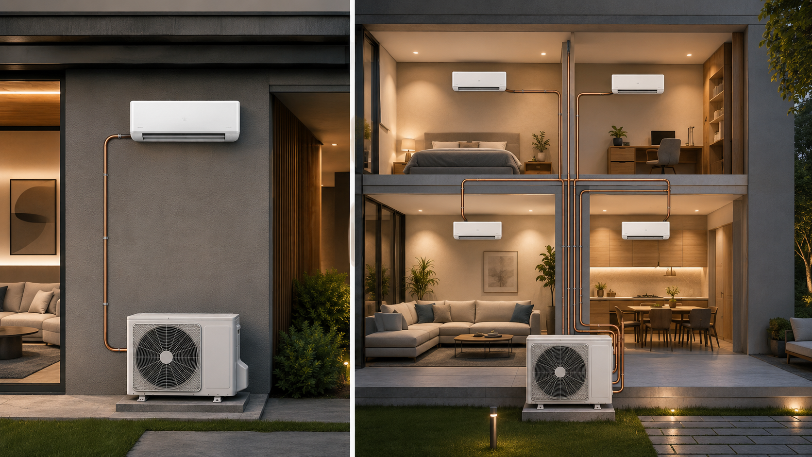 Single split of multi split airco