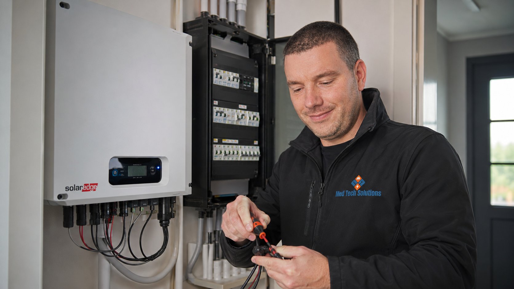 Zonnepaneleninstallatie voorbereid